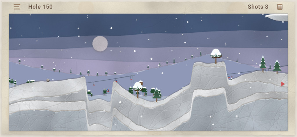 Paper Golf — winter course, hole 150